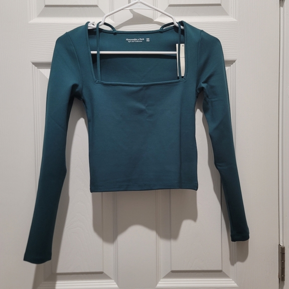 Abercrombie & Fitch Tops - NWT Abercrombie Strappy Long Sleeve Top Dark Teal Size XXS